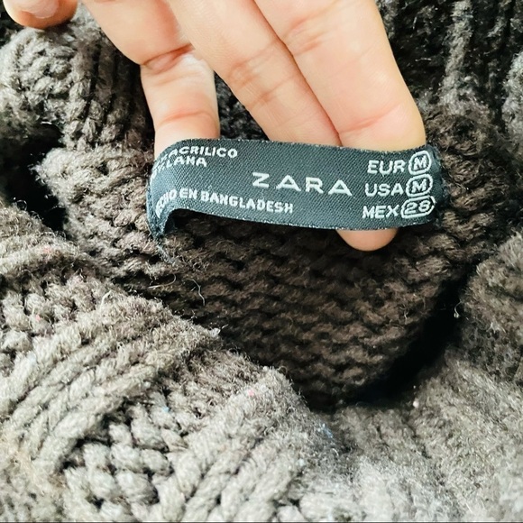 ZARA Striped Chunky Knit Turtleneck Sweater | Retro Fall Cozy Chic - Picture 5 of 5